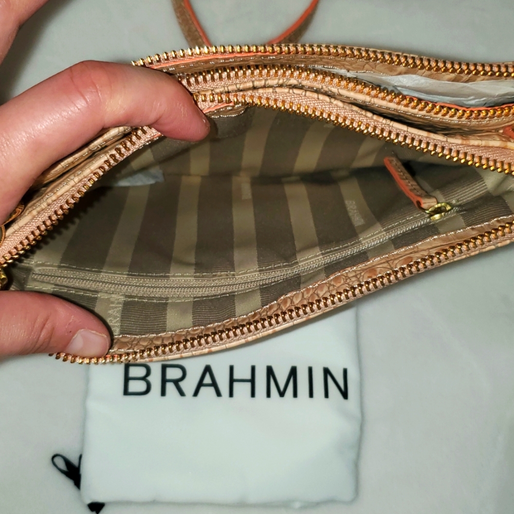 NWT Brahmin Perri Crossbody Coral Whitney Genuine Leather Bag - Picture 9 of 11